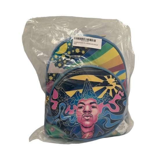 NEW Loungefly Jimi Hendrix Psychedelic Landscape Glow In The Dark Mini Backpack - Picture 6 of 7